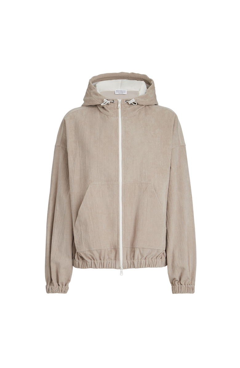 Brunello Cucinelli Narrow wale corduroy sweatshirt, Main, color, Beige