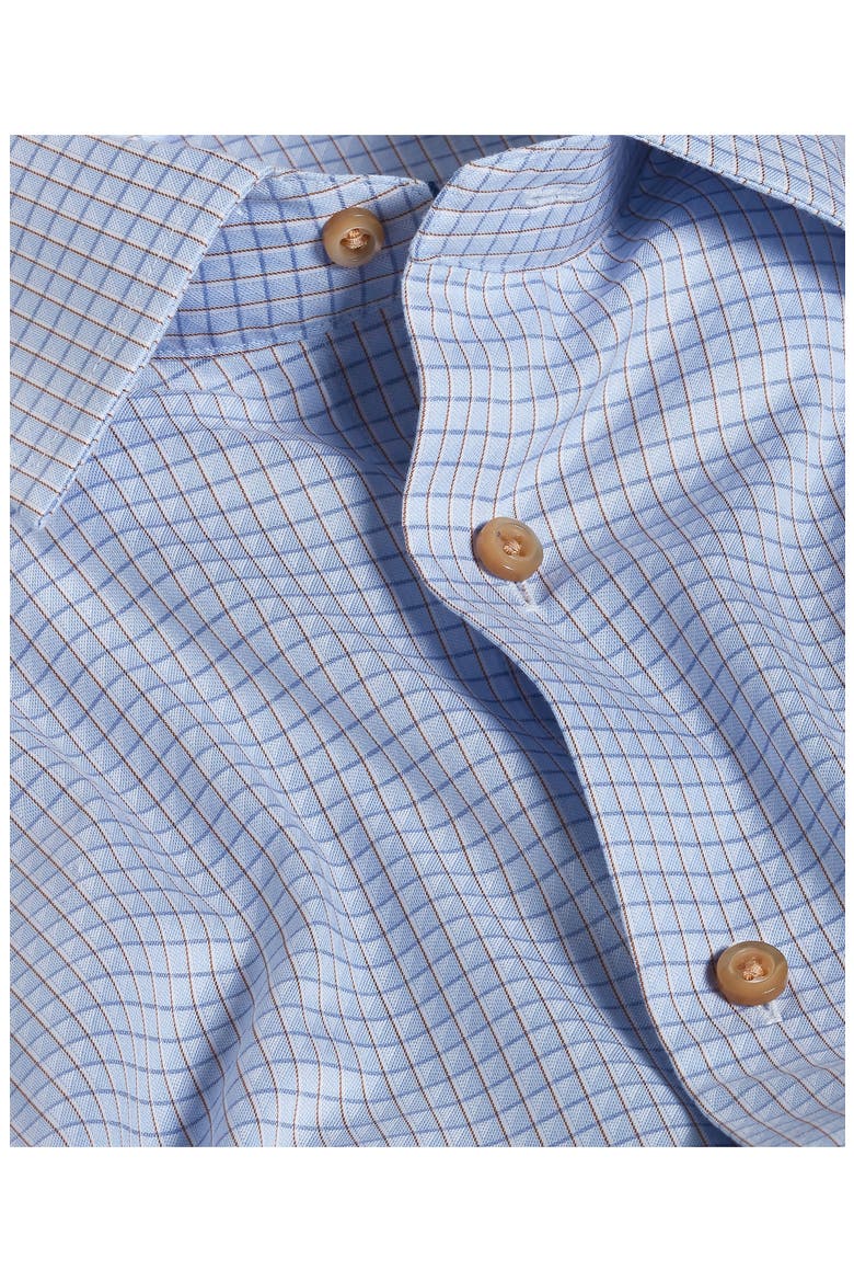 Regular Fit Check Cotton Dobby Dress Shirt, Alternate, color, SKY/ DUNE