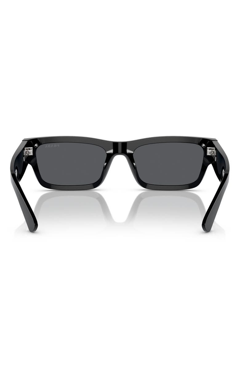Prada 56mm Rectangular Polarized Sunglasses, Alternate, color, 