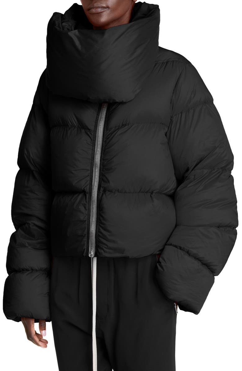 Rick Owens Funnel Neck Down Puffer Coat, Alternate, color,