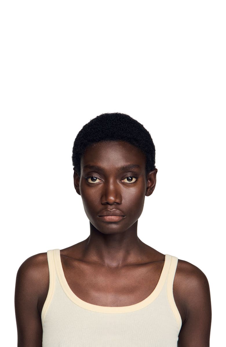 SANDRO Ribbed vest top, Alternate, color, Light Yellow