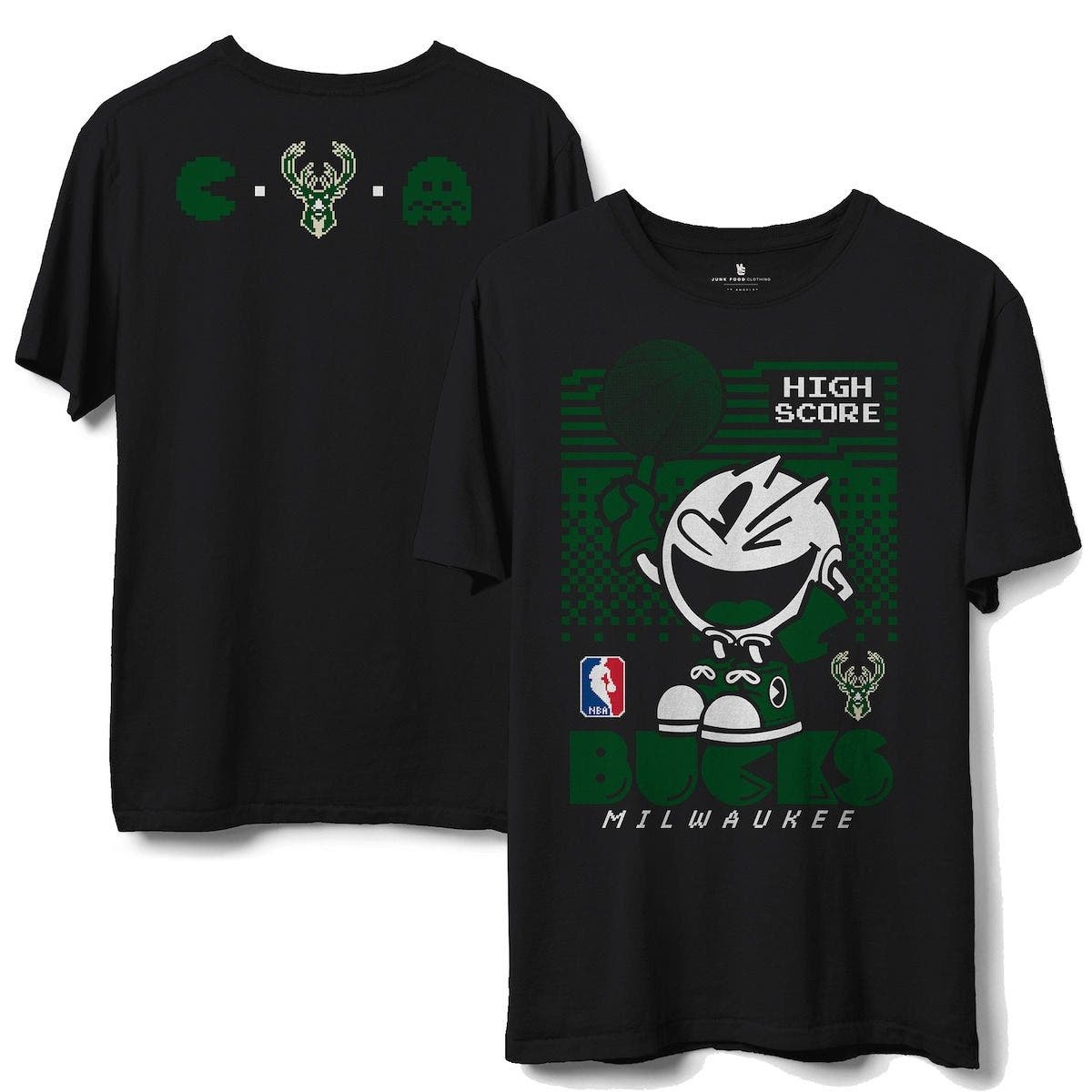 Junk Food Men's Junk Food Black Milwaukee Bucks NBA x Pac Man High ...