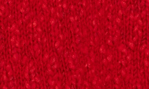 Frame Button Front Wool Blend Crop Cardigan In Red