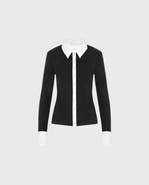 Anne Fontaine Women's Shirt  Nuage White Cotton Long Sleeve Shirt With Classic Collar And Front Buttons