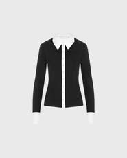 Anne Fontaine Women's Shirt Nuage White Cotton Long Sleeve Shirt With Classic Collar And Front Buttons