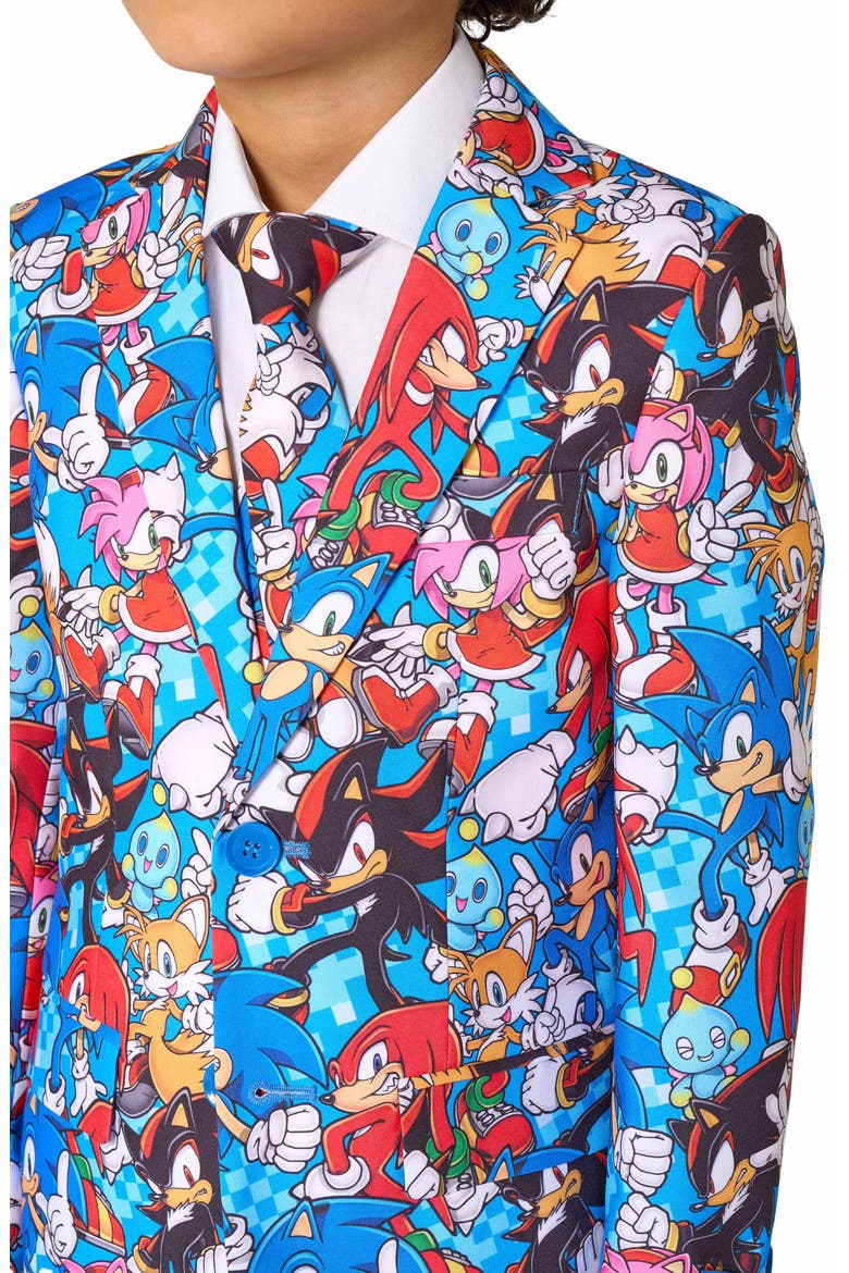 Kids' Sonic the Hedgehog™ Two-Piece Suit & Tie Set, Alternate, color, BLUE MULTI