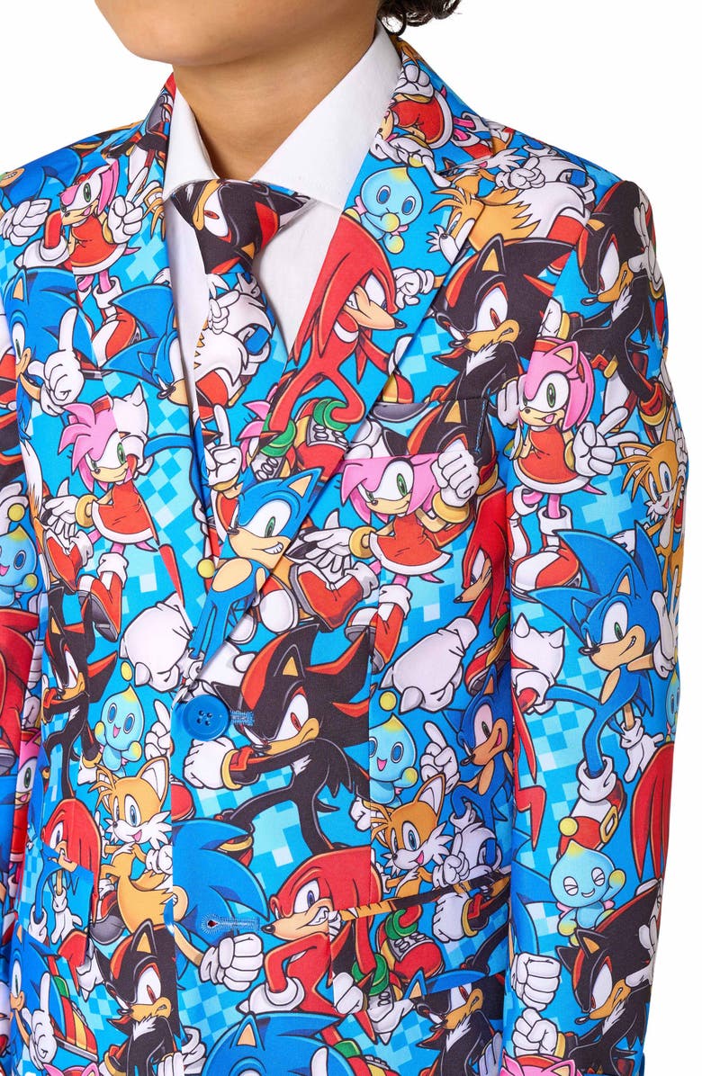 OppoSuits Kids
 Sonic the Hedgehog<sup
™</sup
 Two-Piece Suit 
Tie Set, Alternate, color, Blue Multi