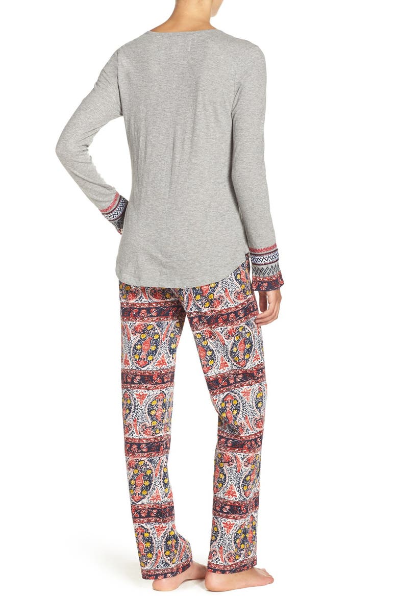 Henley Pajamas, Alternate, color, PAISLEY STRIPES
