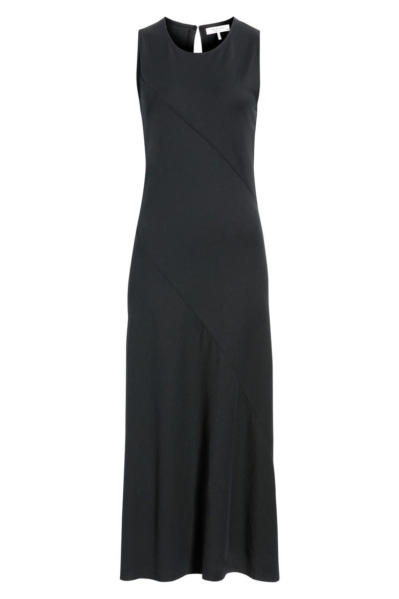 Mica Bias Cut Midi Dress, Alternate, color, BLACK