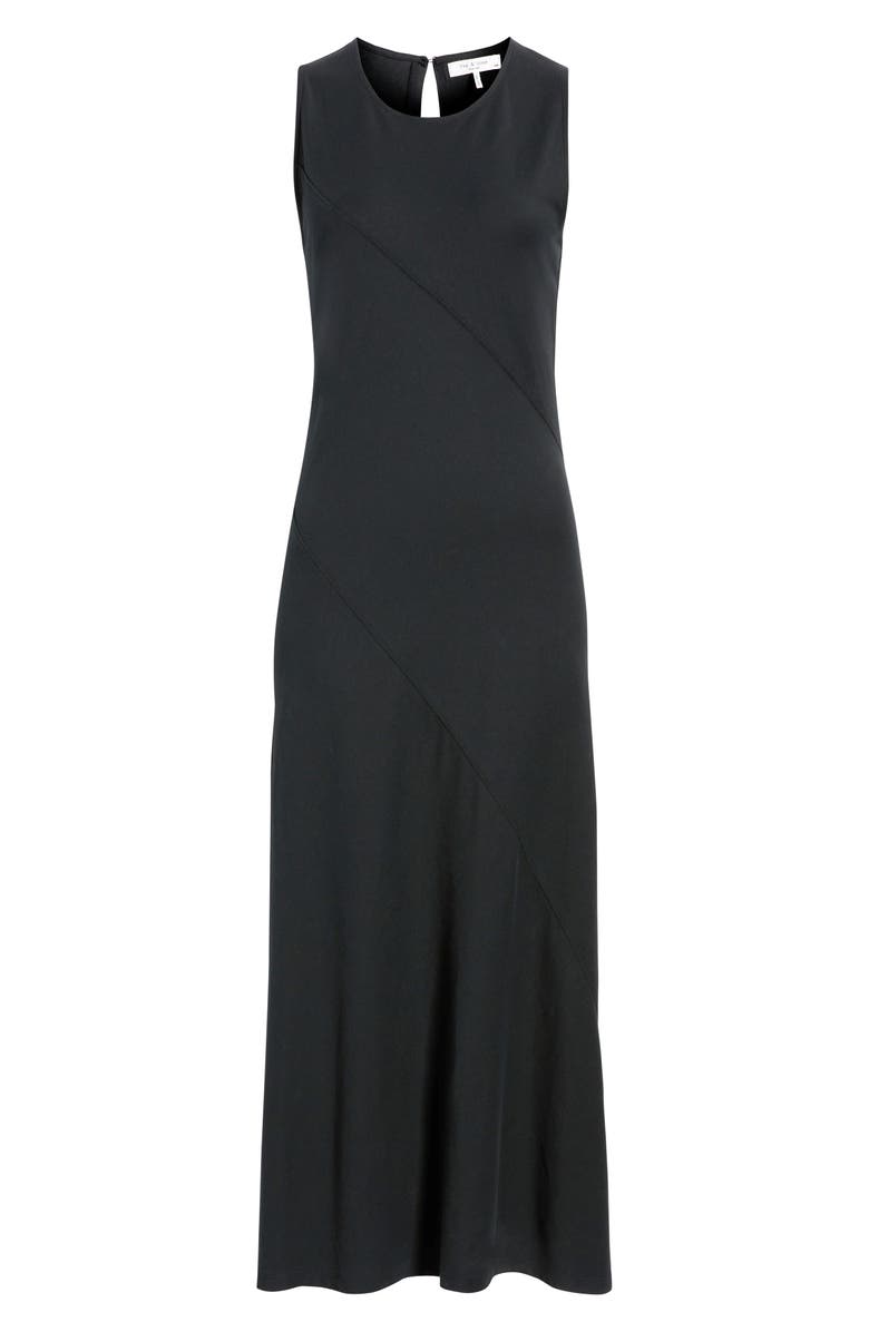 rag & bone Mica Bias Cut Midi Dress, Alternate, color, Black
