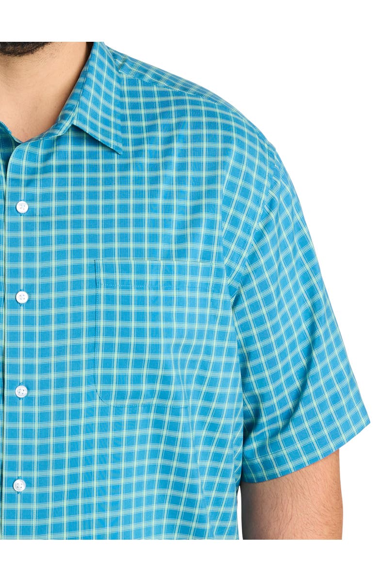 Harbor Bay by DXL Big & Tall Microfiber Plaid Sport Shirt V2, Alternate, color, Navy