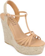 Journee Collection Yara T-Strap Espadrille Wedge Platform Sandal