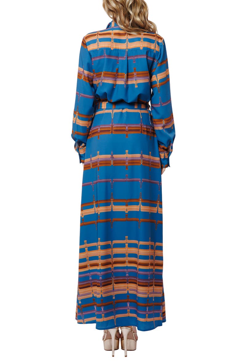 Jameela Belted Long Sleeve Maxi Shirt Dress, Alternate, color, BLUE
