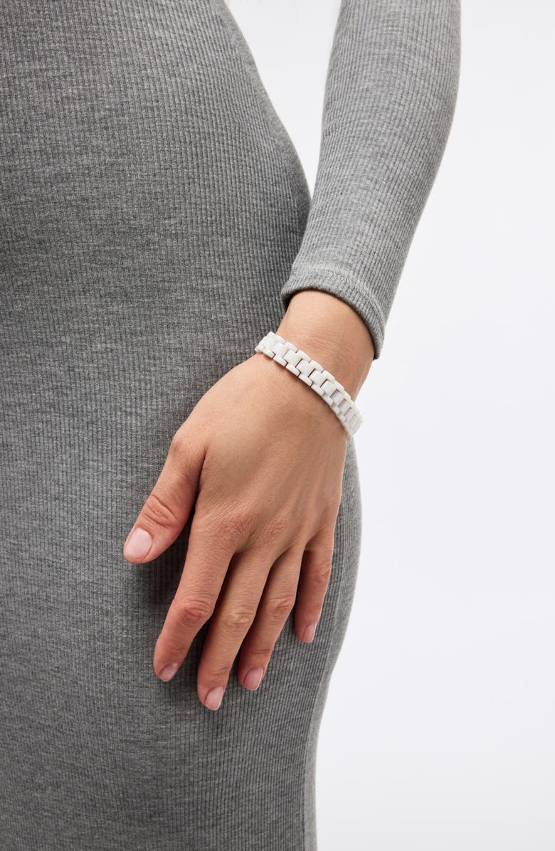 Ana Luisa Ora Ceramic Watchstrap Bracelet, Alternate, color, Gold / White