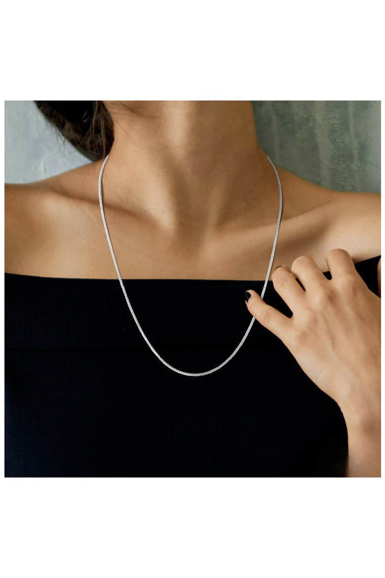 Box Link Chain Necklace, 1.40mm, Alternate, color, SILVER