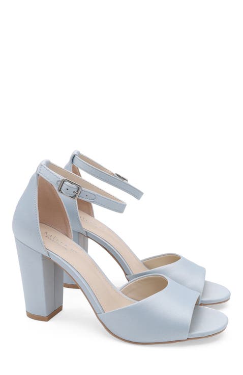 Sasha Satin Block Heel Wedding Sandals