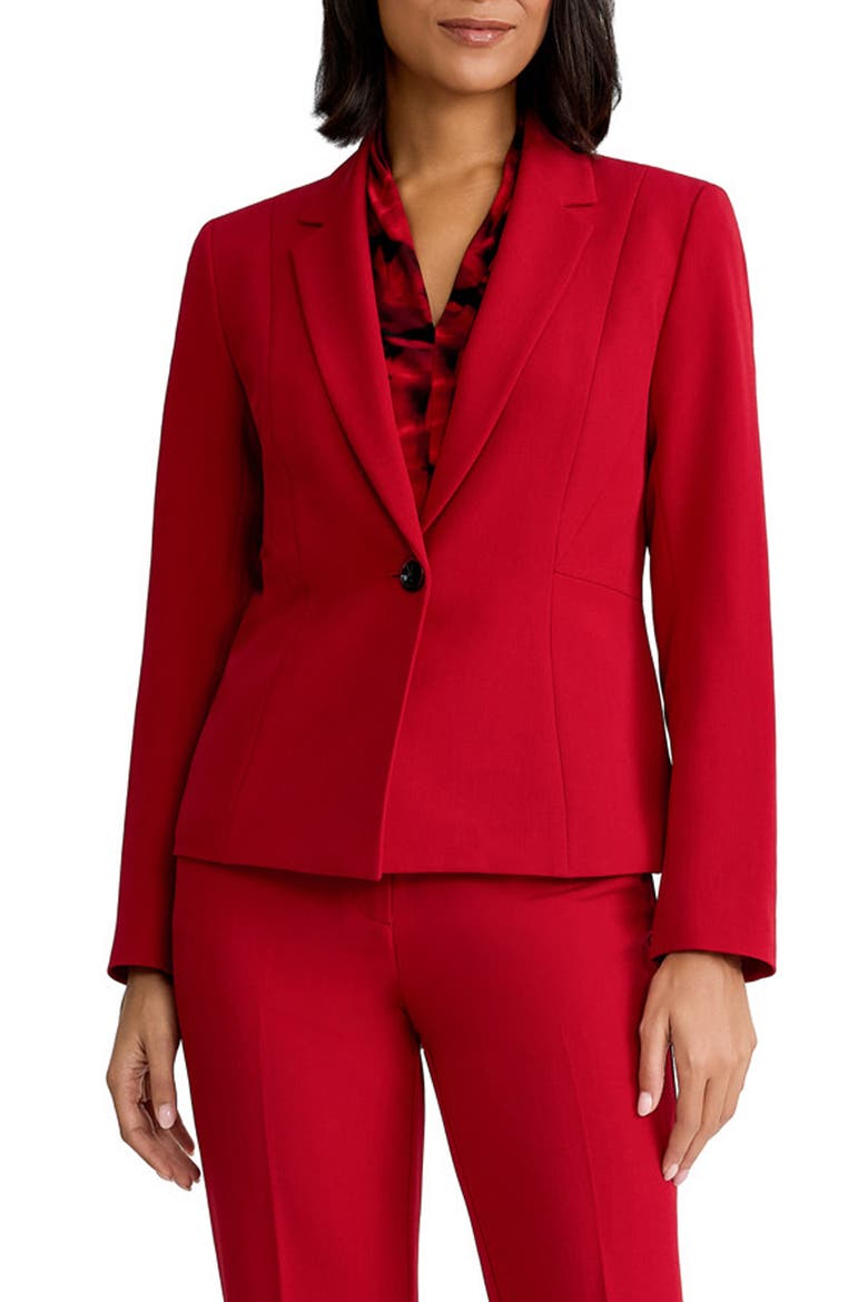 One-Button Blazer, Main, color, FIRE RED