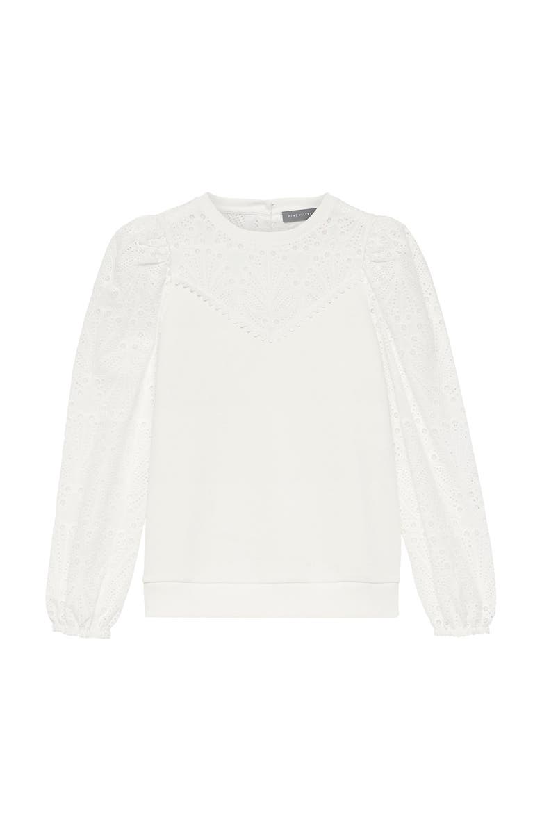 MINT VELVET Broderie Detail Sweatshirt, Alternate, color, Ivory