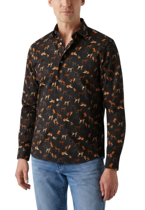 Reynolds Dog Print Pinwale Corduroy Shirt