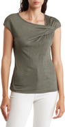 MAX STUDIO Textured Side Gather Top