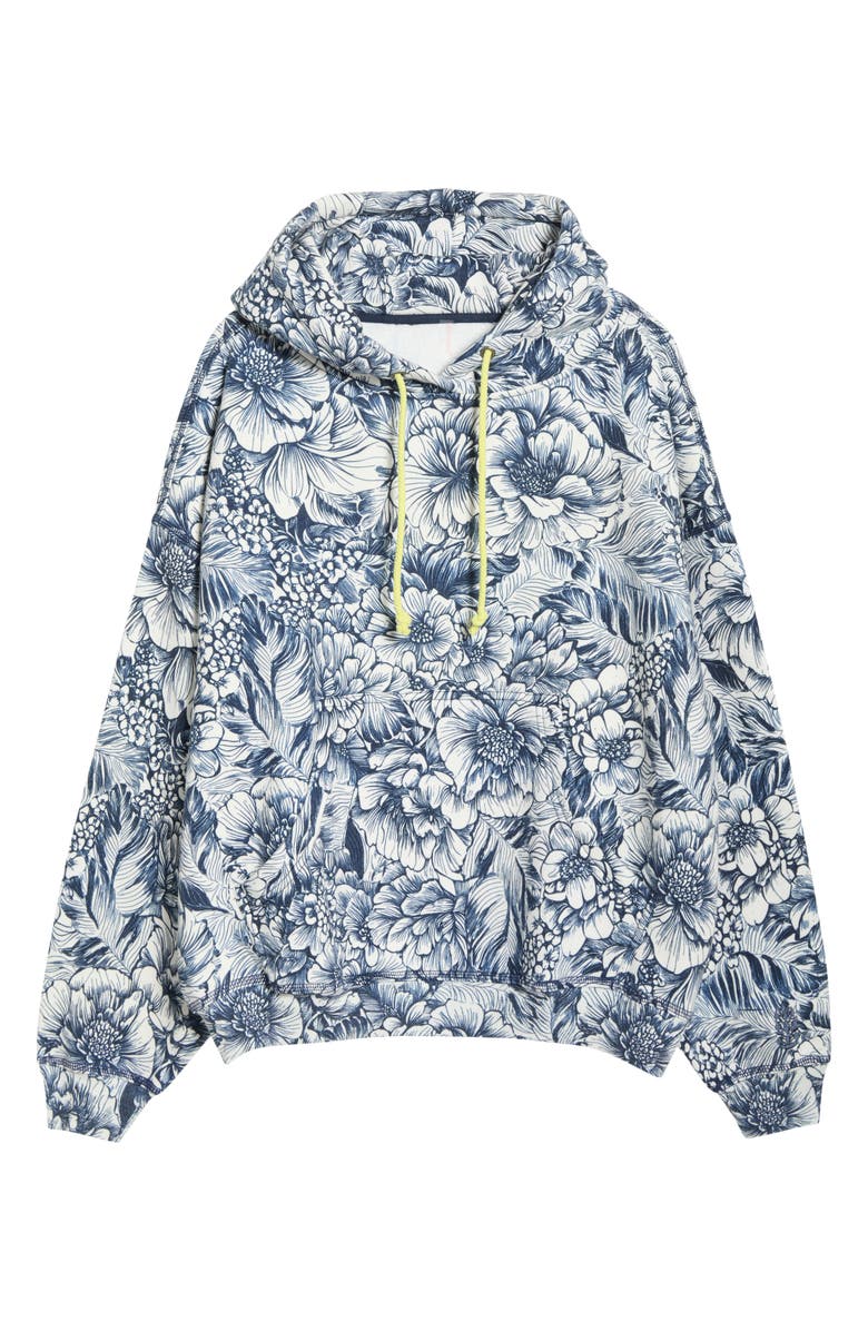 Free People Final Call Print Hoodie, Main, color, Wild Side Navy Combo