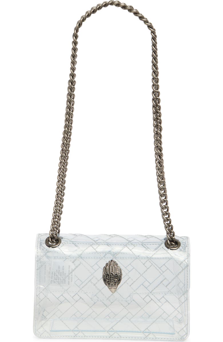 Kurt Geiger London Mini Kensington Vinyl Convertible Clear Crossbody Bag, Main, color, Clear