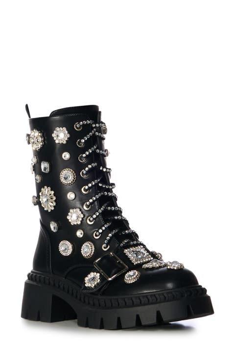 Shop womens black combat boots size 10 Online Sale