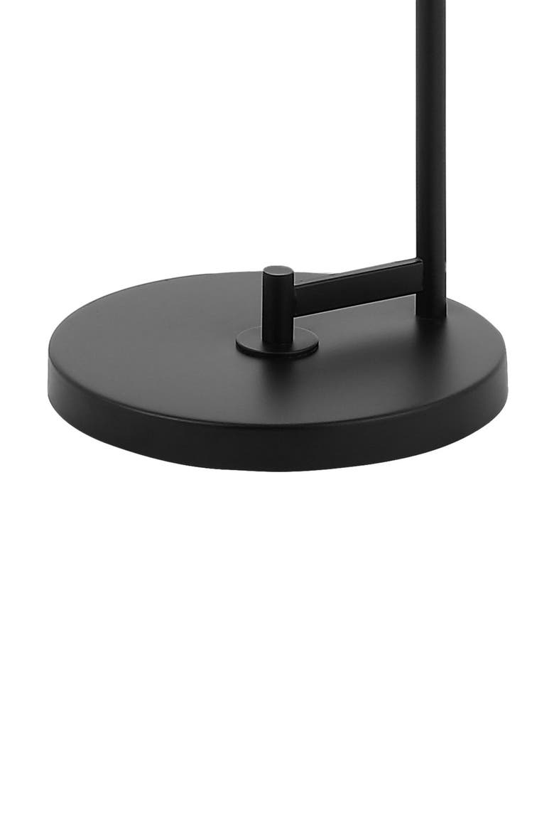Axel Modern 60" Iron/Seeded Glass Farmhouse Industrial LED Floor Lamp, Black, Alternate, color, Black