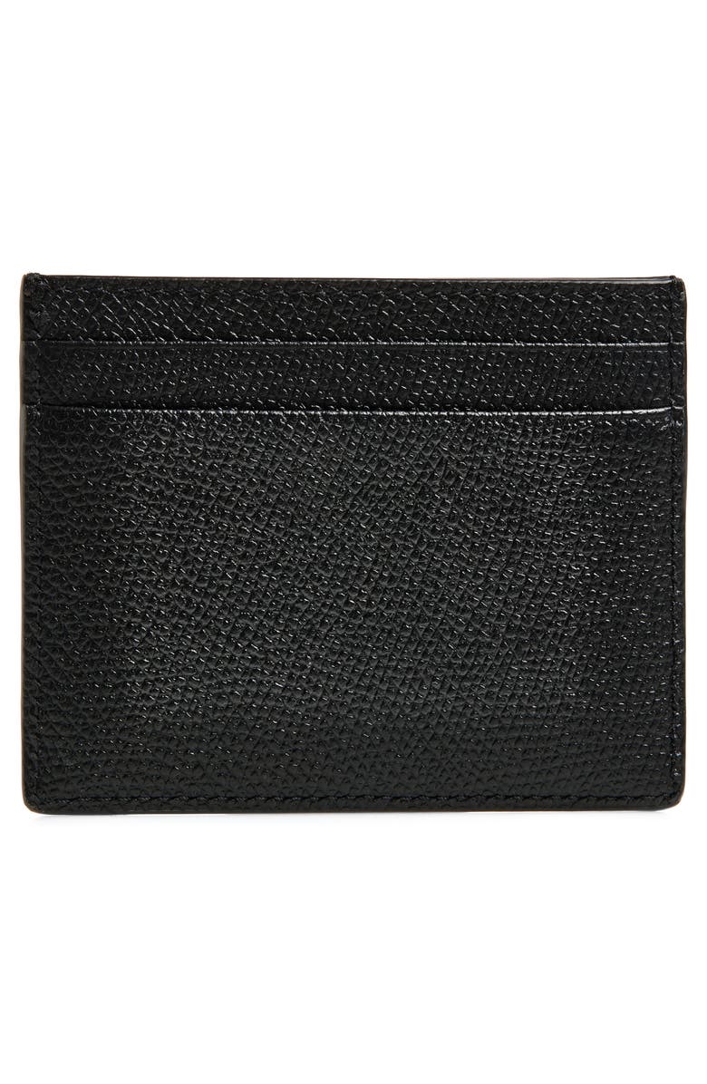 Valentino Garavani VLOGO Leather Card Holder, Alternate, color, Black