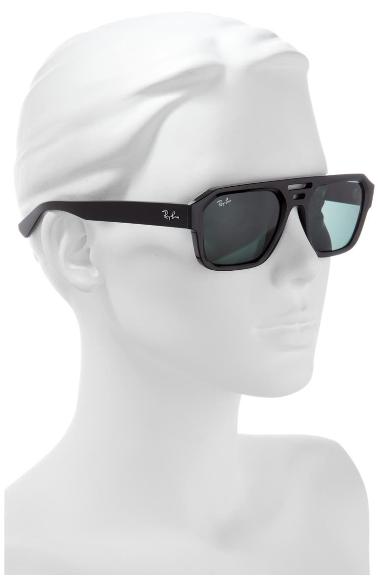 Corrigan Irregular 54mm Rectangular Sunglasses, Alternate, color, BLACK