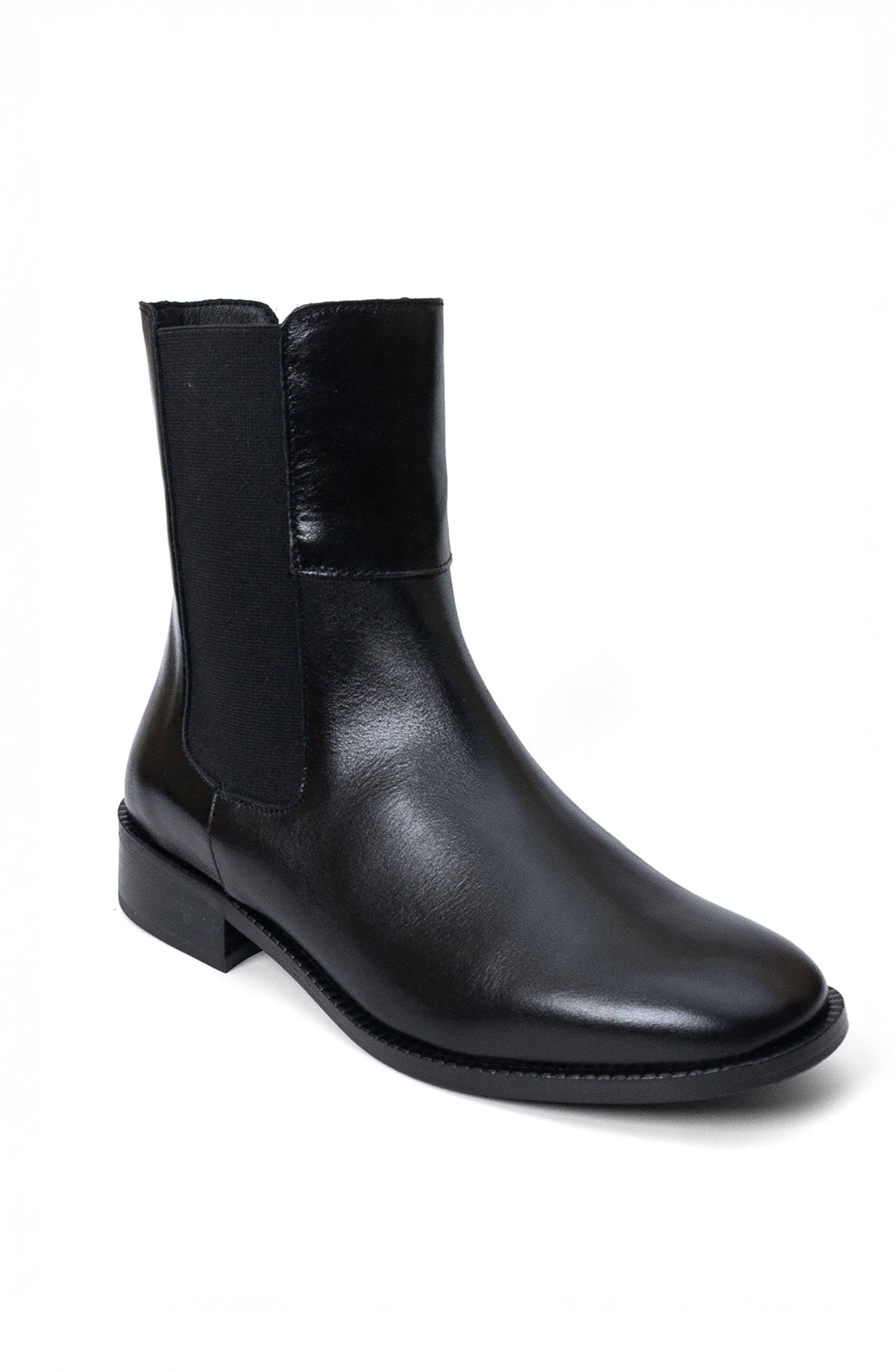 Menina Step Balmoral Leather Chelsea Boot, Alternate, color, Black