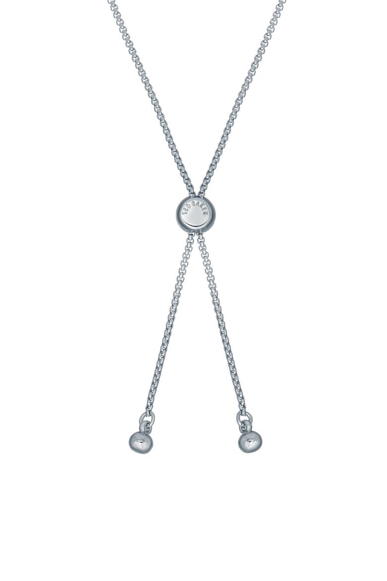 Carsaa Crystal Petite Bow Slider Bracelet, Alternate, color, SILVER TONE