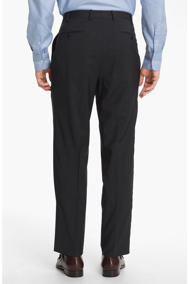 Flat Front Classic Fit Wool Dress Pants, Alternate, color, BLACK