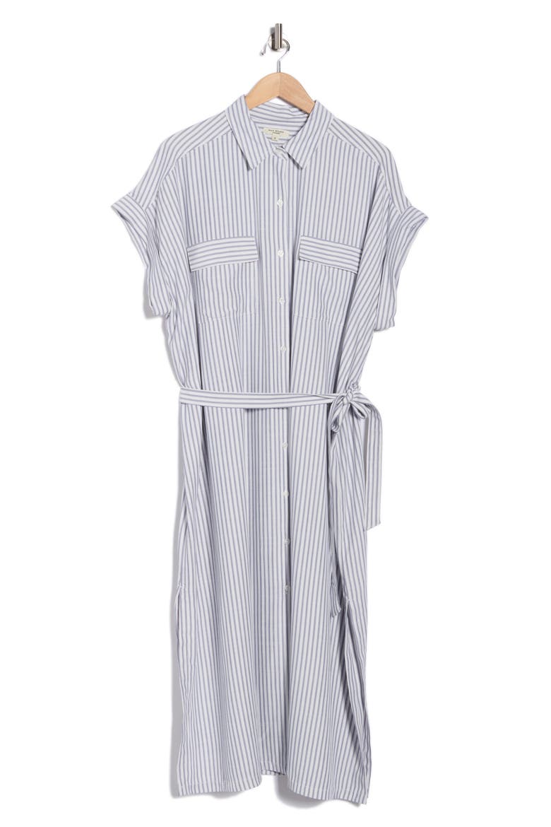 Short Sleeve Belted Maxi Shirtdress, Alternate, color, INDCRTAS