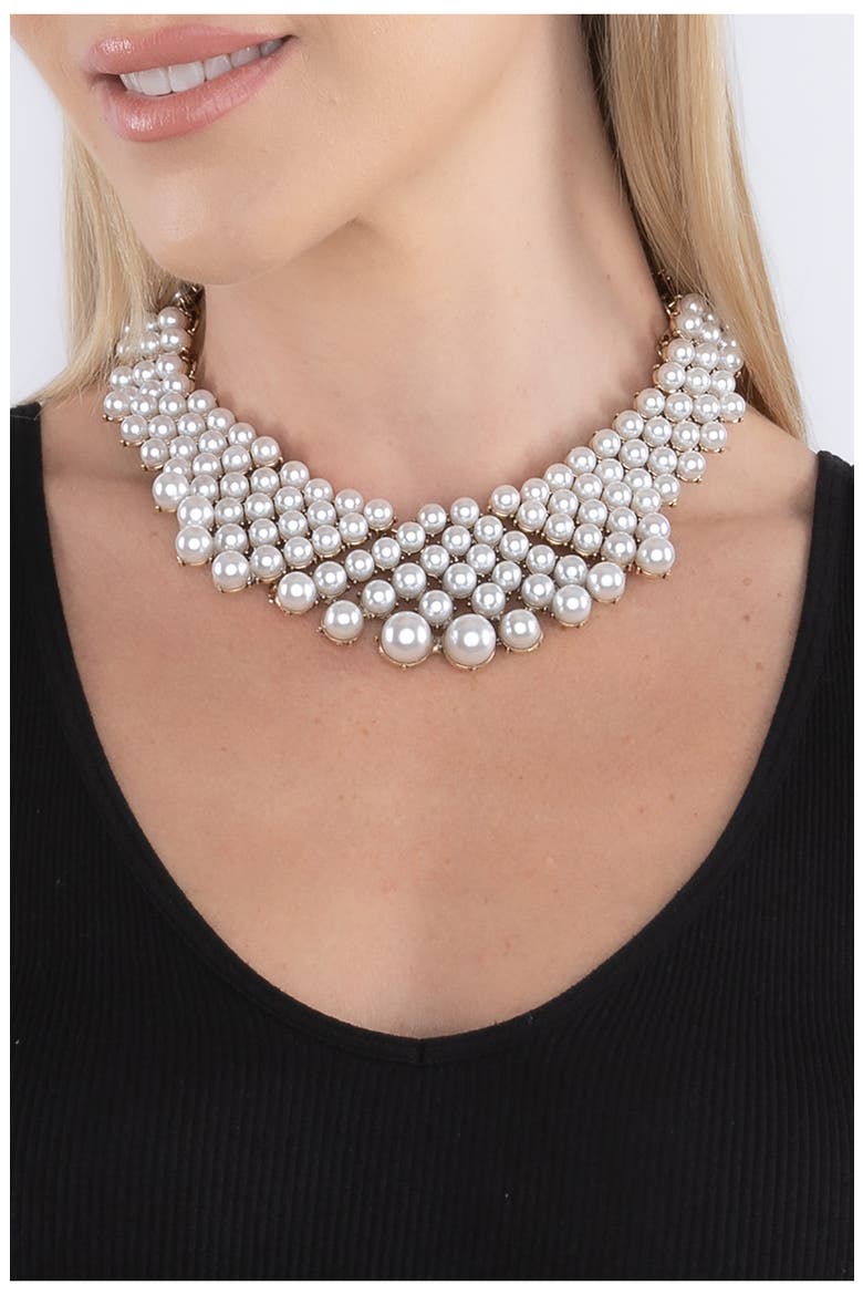 Emma Collar Necklace, Alternate, color, WHITE