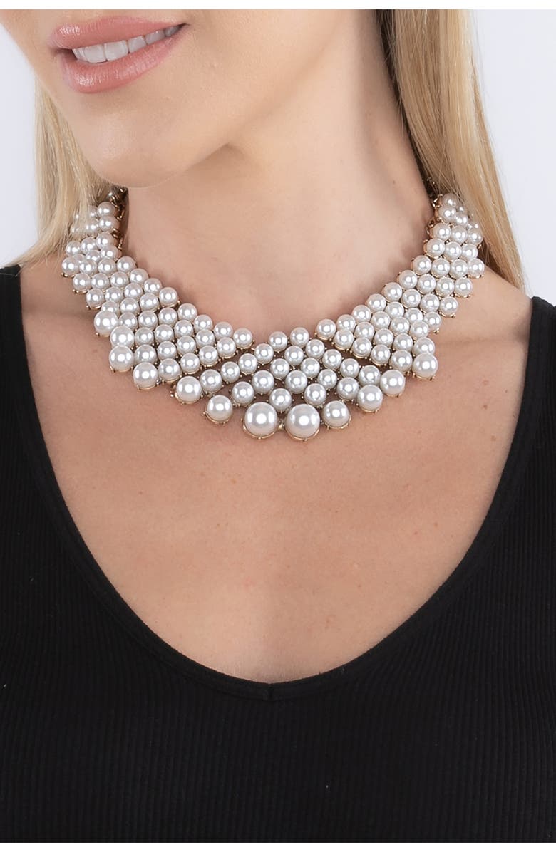 EYE CANDY LOS ANGELES Emma Collar Necklace, Alternate, color, White