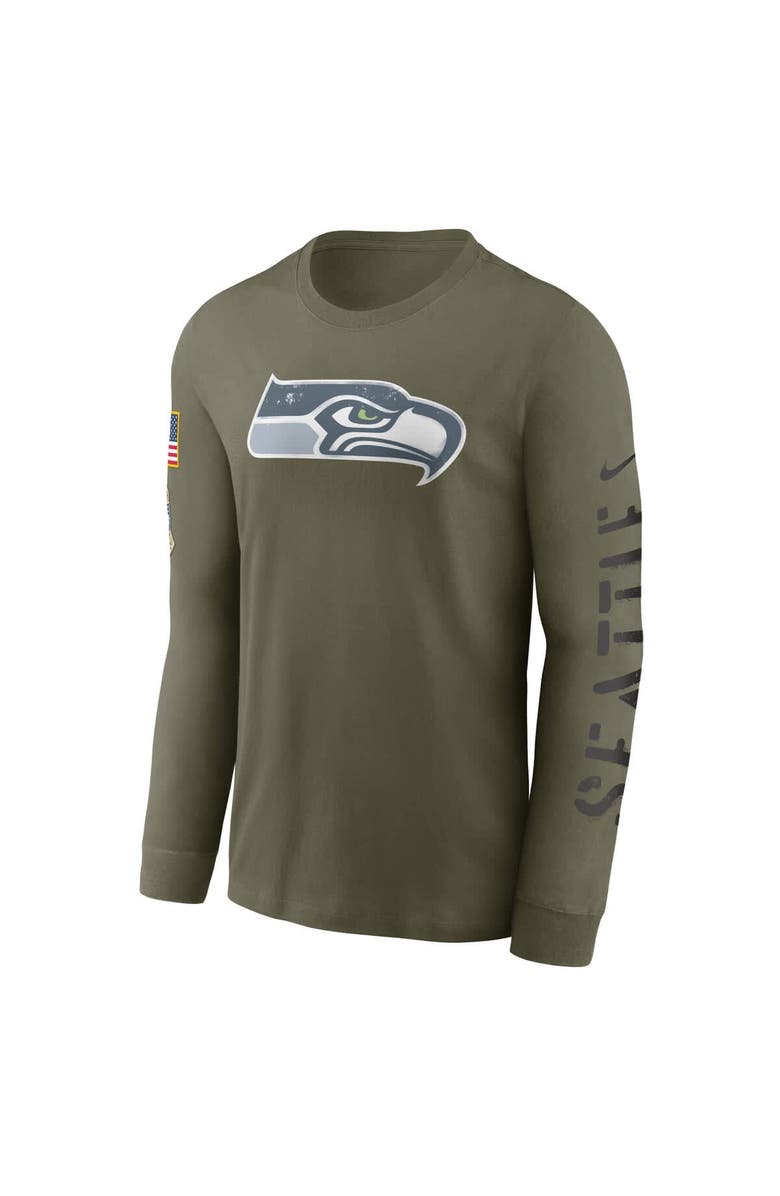 Nike Men's Nike Olive Seattle Seahawks Salute To Service Long Sleeve T-Shirt, Alternate, color, 