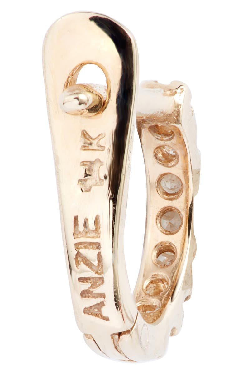 Anzie Cleo Pavé Diamond Huggie Hoop Earrings, Alternate, color, Gold/ Diamond