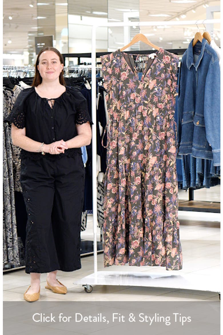 Floral Print Flutter Sleeve Maxi Dress video