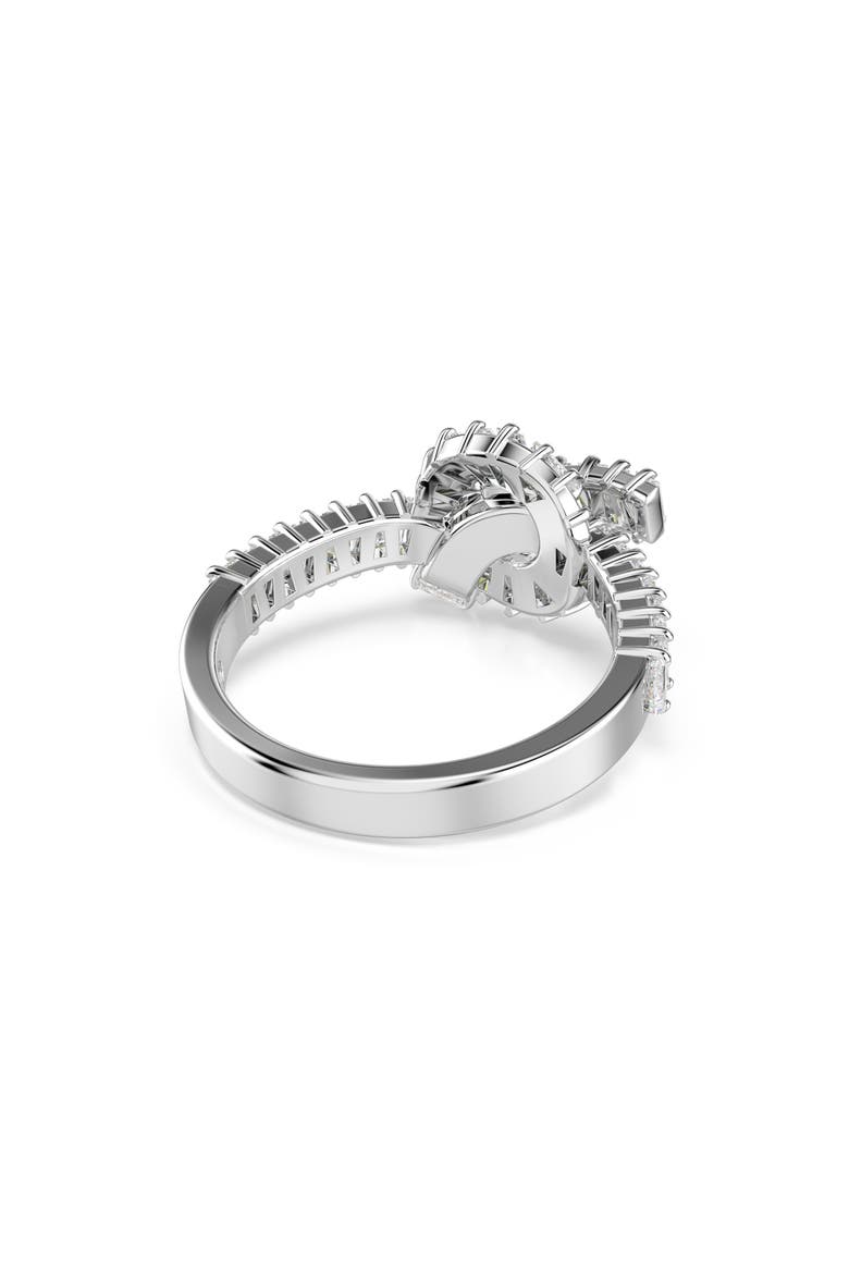 Matrix Knot Ring, Alternate, color, WHITE/ SILVER