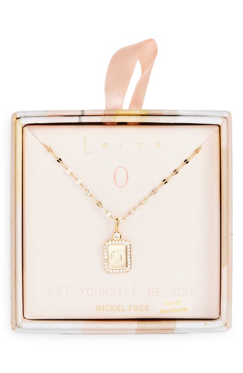 Leith Initial Pendant Necklace In O- Clear- Gold