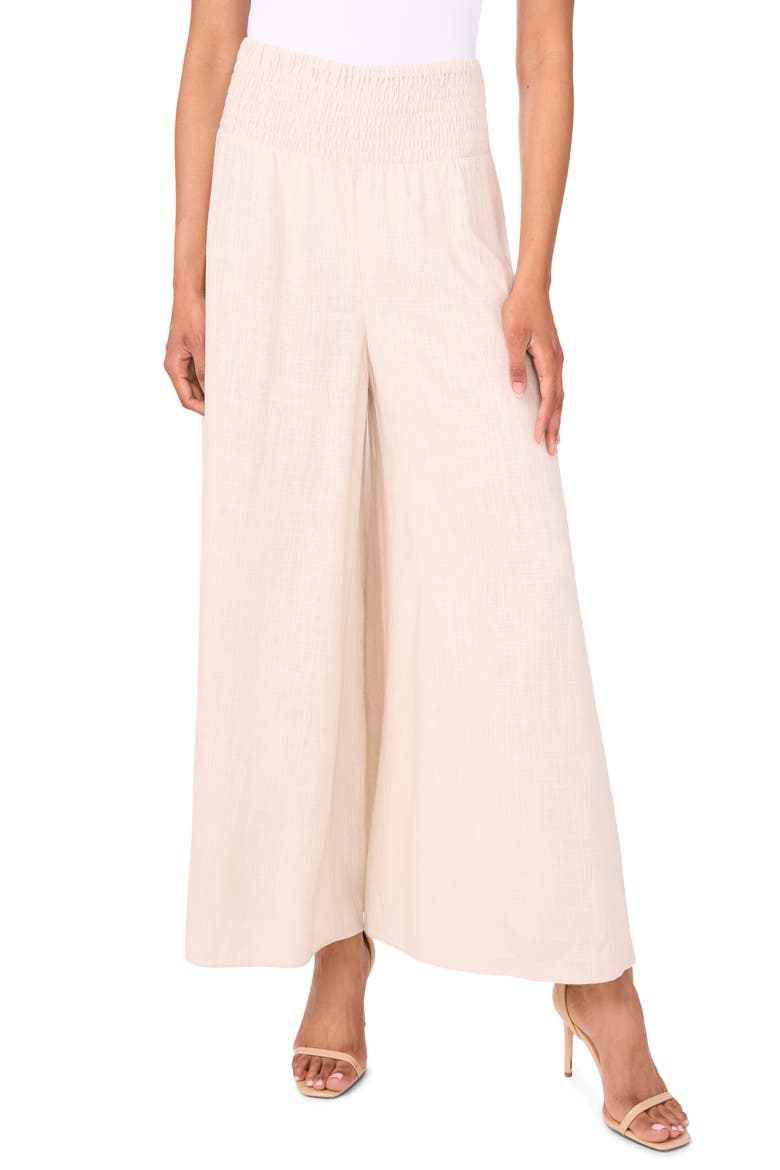 Smocked Waist Wide Leg Pants, Main, color, RAINY DAY