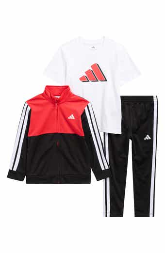 adidas Kids' Tricot Track Jacket, Graphic T-Shirt & Pants Set