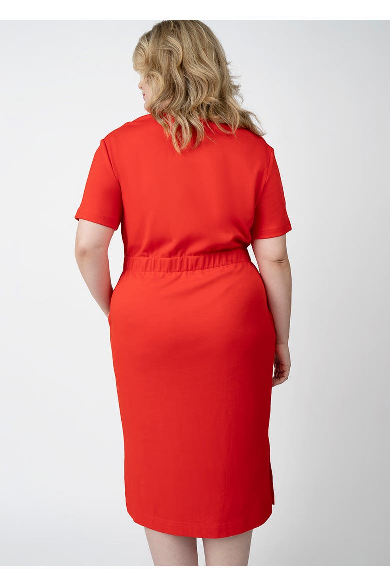 CoolROSE Luxe Midi Plus Size Dress with Velvet Tie, Alternate, color, Poppy