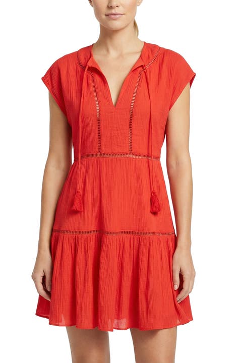 Gari Cotton Cover-up Cap Sleeve Dress