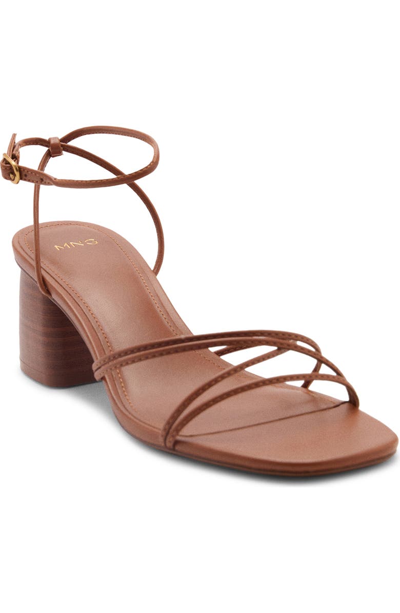 MANGO Ankle Strap Sandal, Main, color, Leather