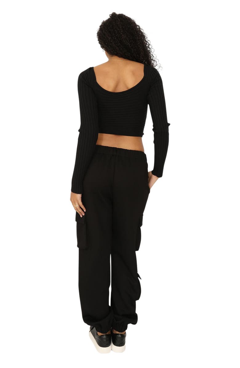 Belle & Bloom Perfect Match Cargo Trackpants, Alternate, color, Black