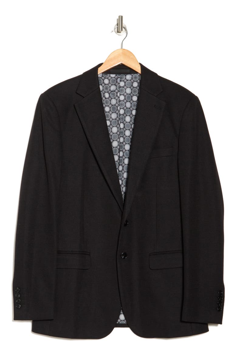 Solid Slim Fit Blazer, Alternate, color, BLACK
