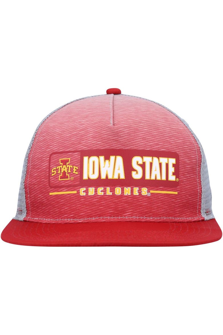 Men's Colosseum  Cardinal/Gray Iowa State Cyclones Snapback Hat, Alternate, color, Cardinal