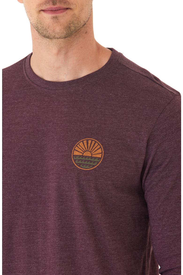 Round Horizon Soft Wash Cotton Blend Graphic Long Sleeve T-Shirt, Alternate, color, ULTRA MAROON